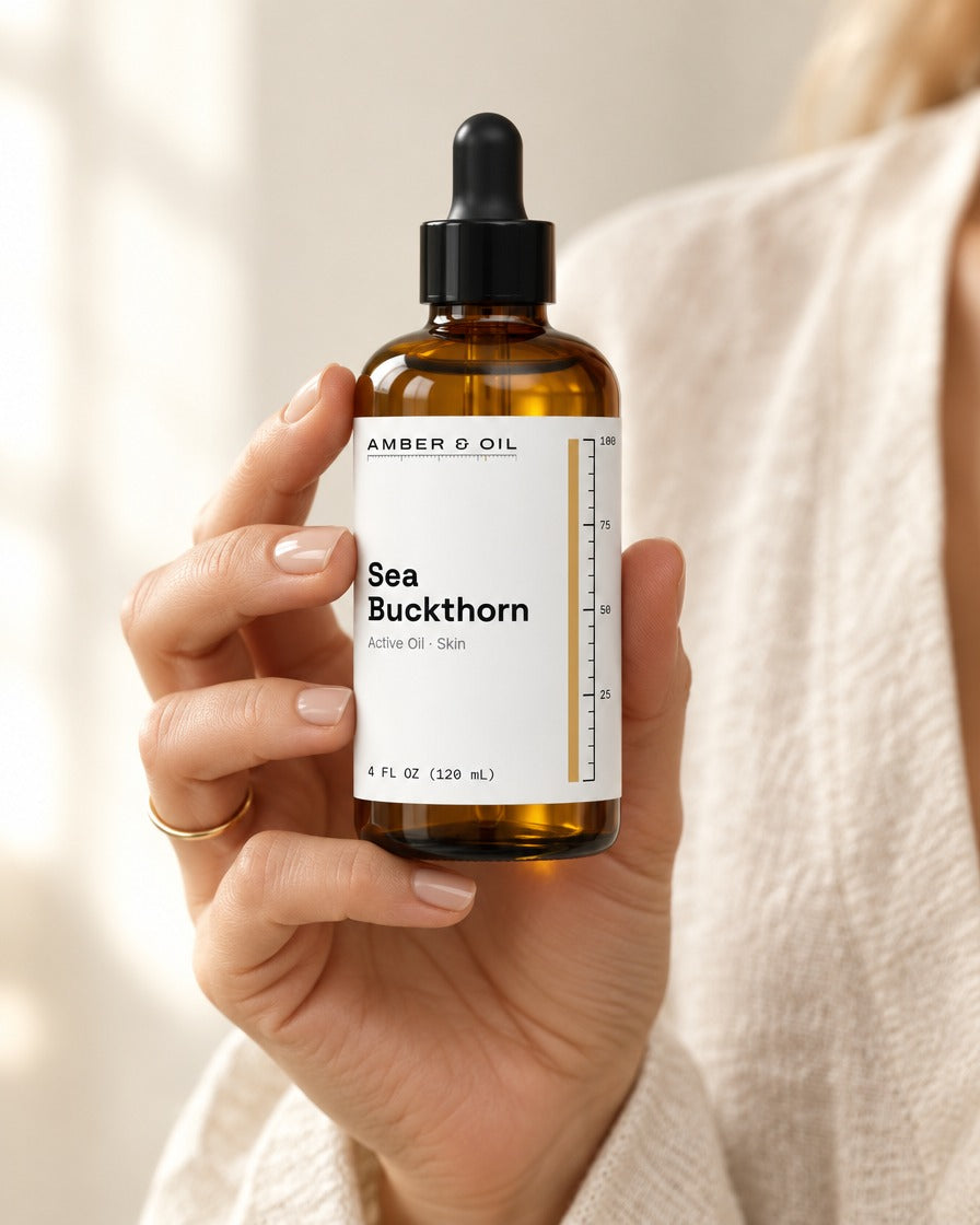 Amber & Oil Sea Buckthorn in hand