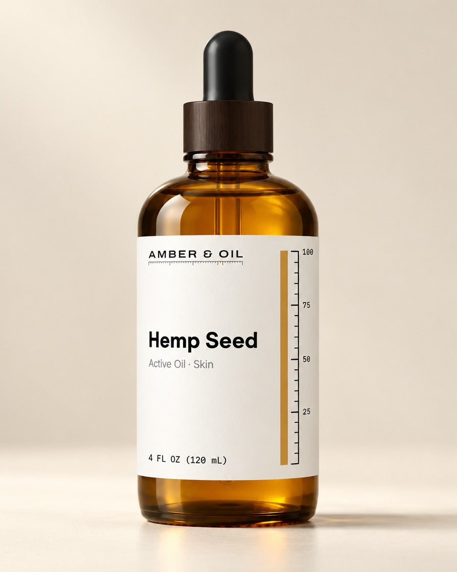Amber & Oil Hemp Seed bottle
