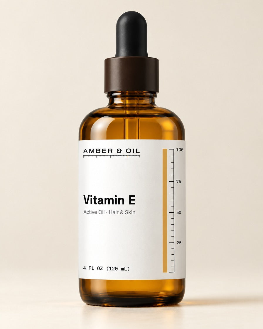 Amber & Oil Vitamin E bottle