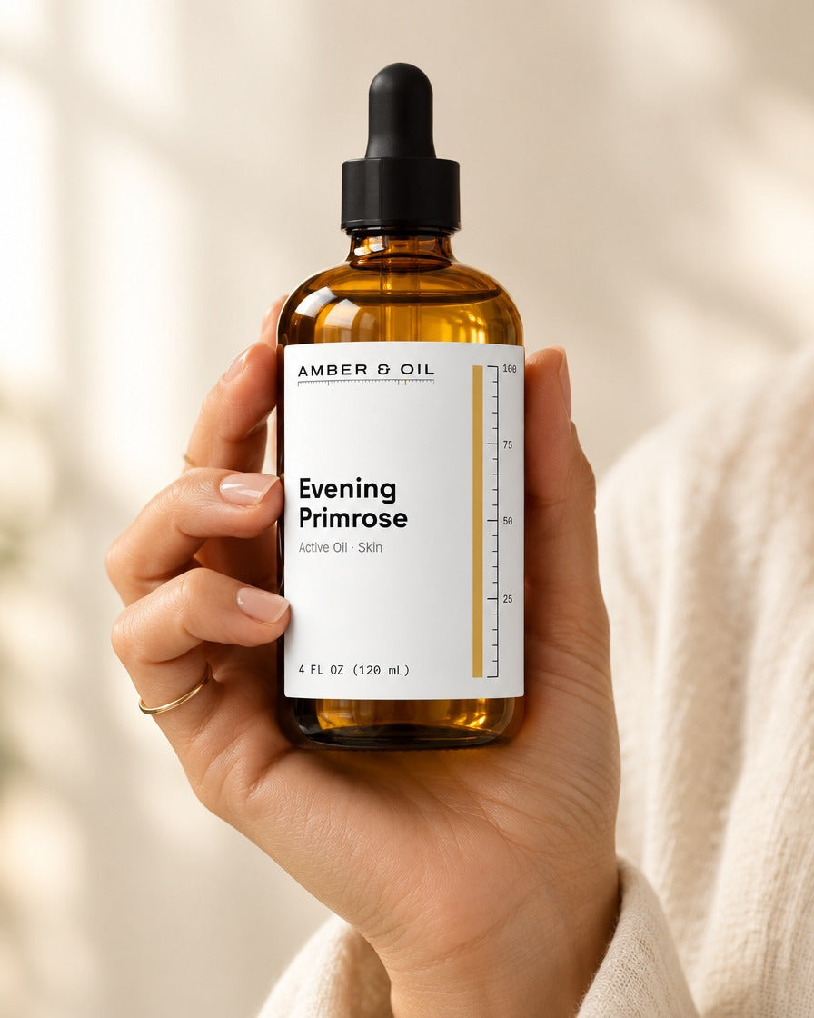 Amber & Oil Evening Primrose in hand