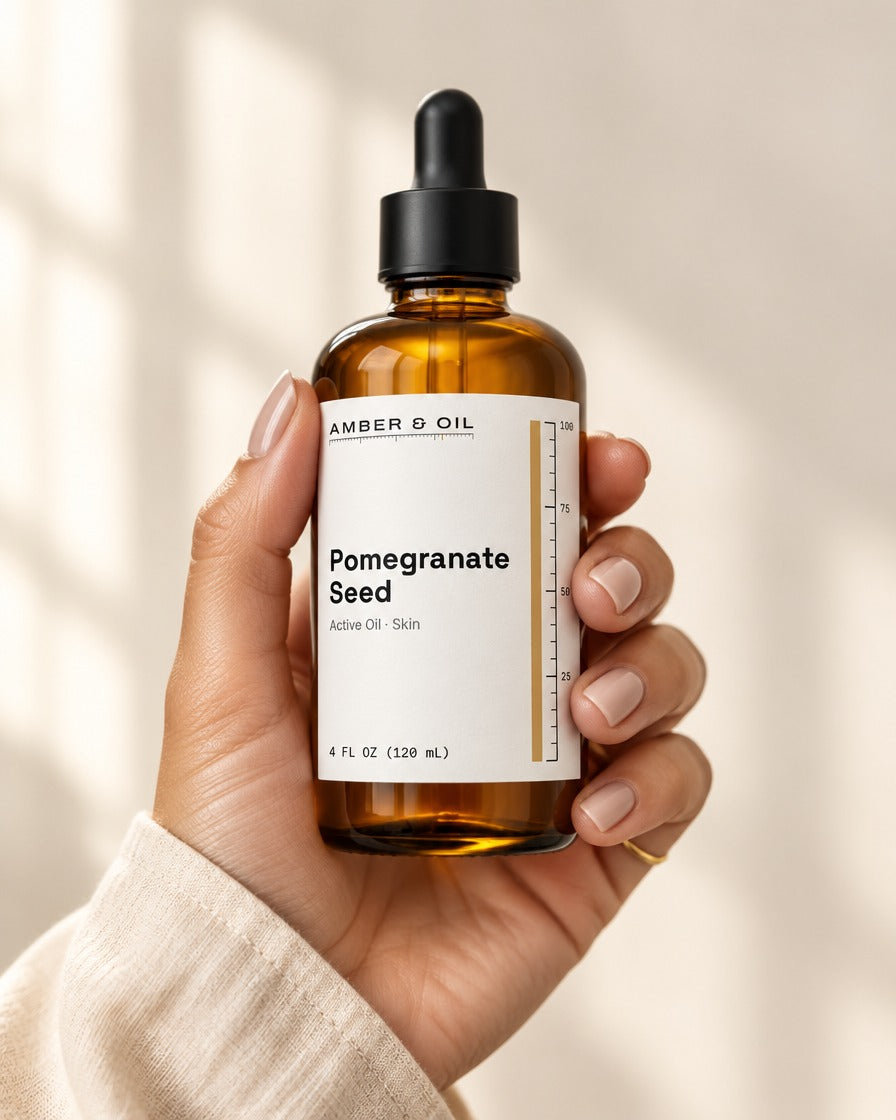 Amber & Oil Pomegranate Seed in hand