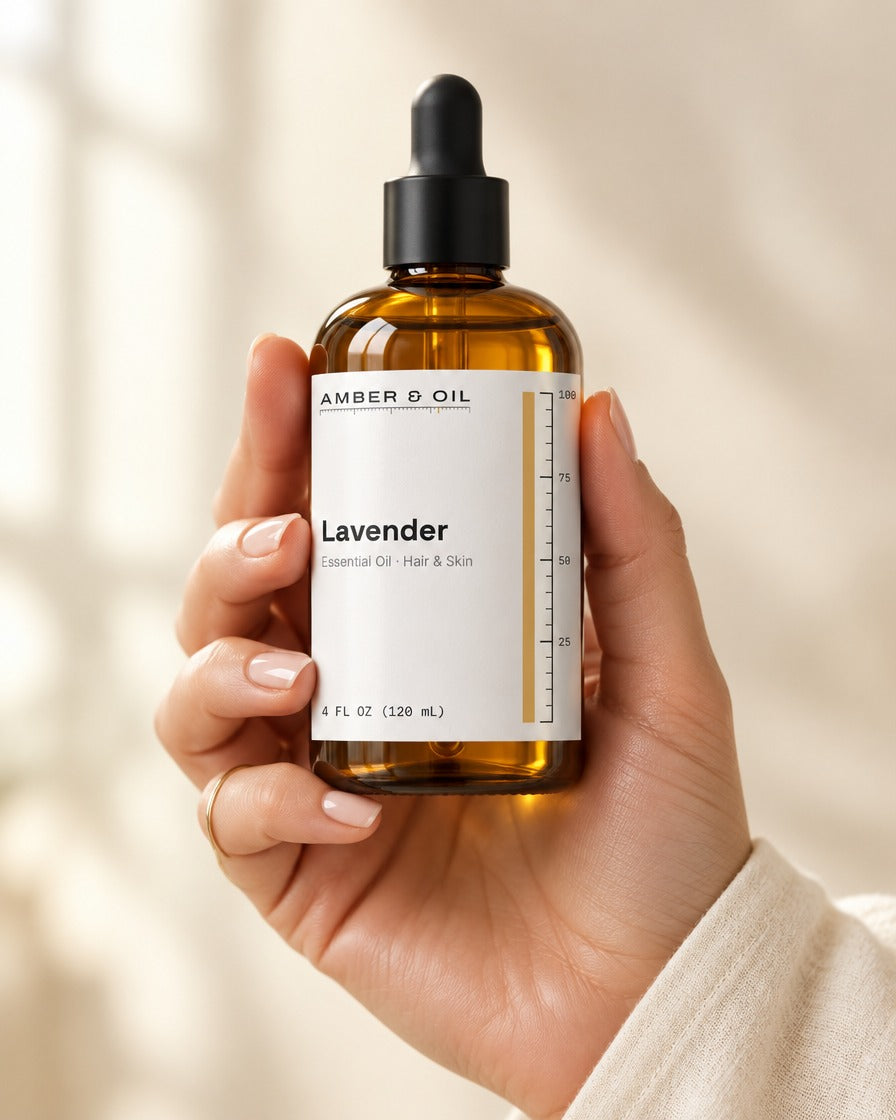 Amber & Oil Lavender in hand