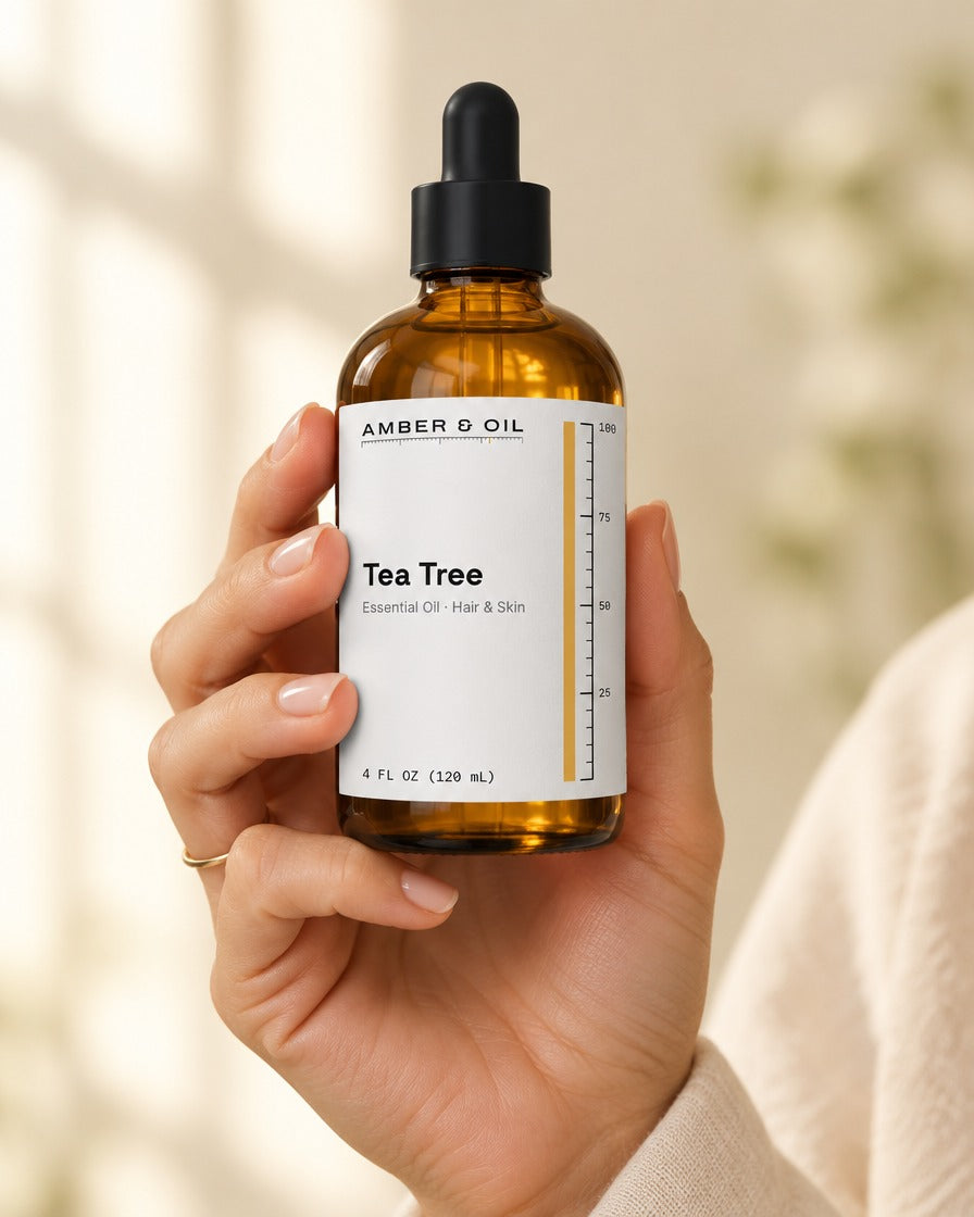 Amber & Oil Tea Tree in hand