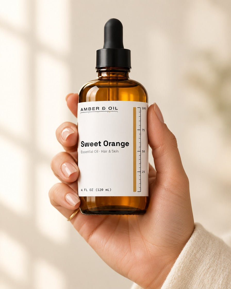 Amber & Oil Sweet Orange in hand