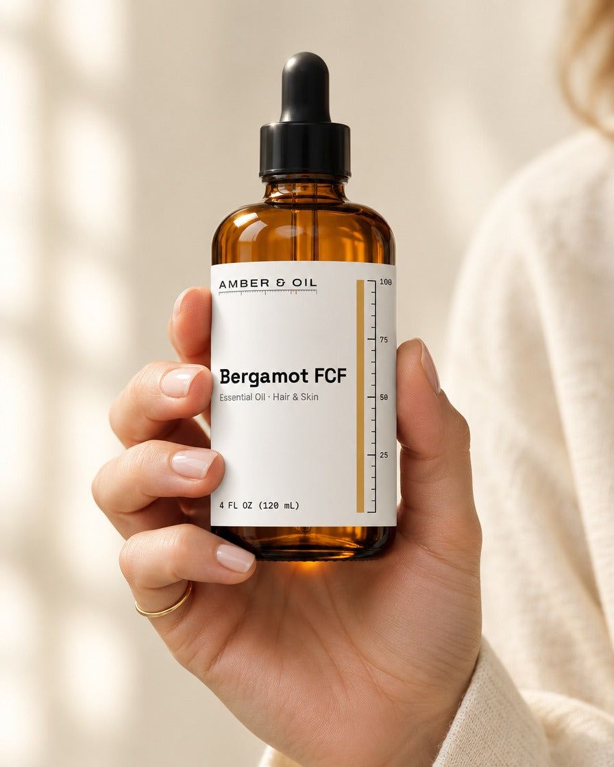Amber & Oil Bergamot FCF in hand