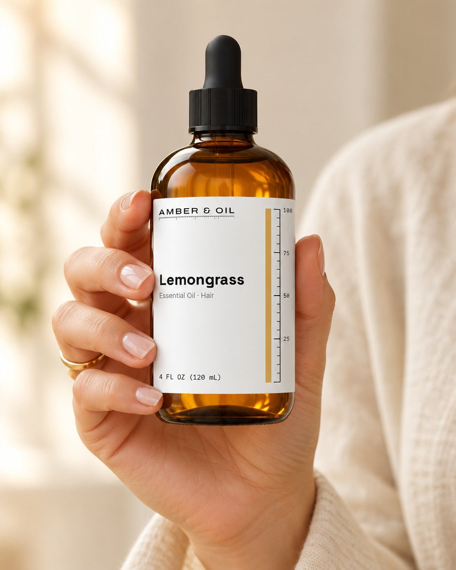 Amber & Oil Lemongrass in hand